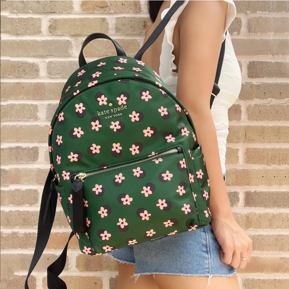 kate spade Handbags - Kate Spade Chelsea Little Better Nylon Backpack Bico Green Multi Daisy Flowers